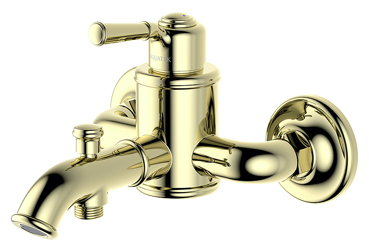 Смеситель для ванны и душа Aquatek Классик AQ1540PG полированное золото