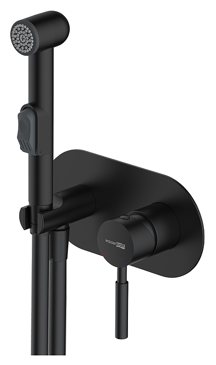 Душ гигиенический встраиваемый Wasserkraft Gollach 3338 черный soft-touch