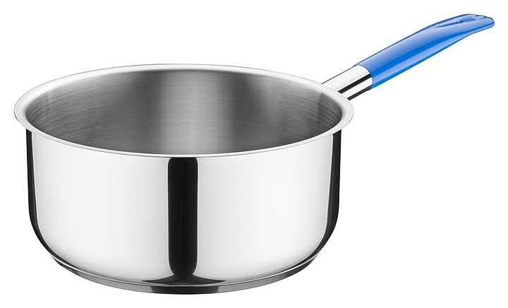 Сотейник MGSteel 79193 5 л d=24 см h=11 см (нерж. сталь) с синей ручкой (винил)