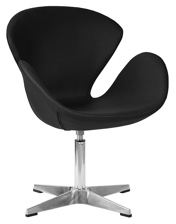 Кресло обеденное DOBRIN 69A-LMO SWAN (черный кожзам)