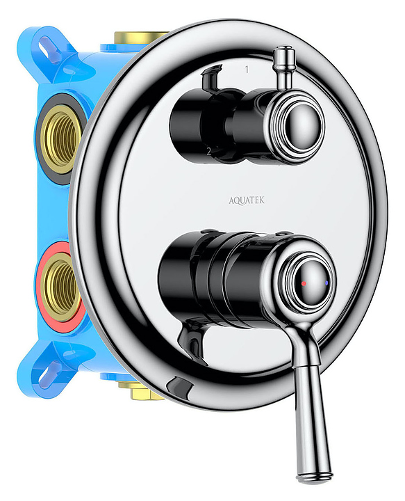 Смеситель для ванны и душа встраиваемый Aquatek Классик AQ1547CR 3 режима, хром