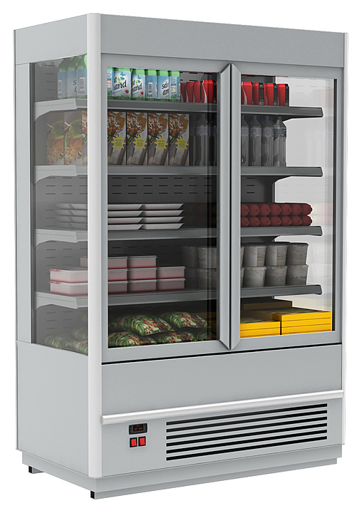Горка холодильная Carboma FC 20-07 VV 1,0-1 Standard 9006-9005 (фронт X5, распашные двери)