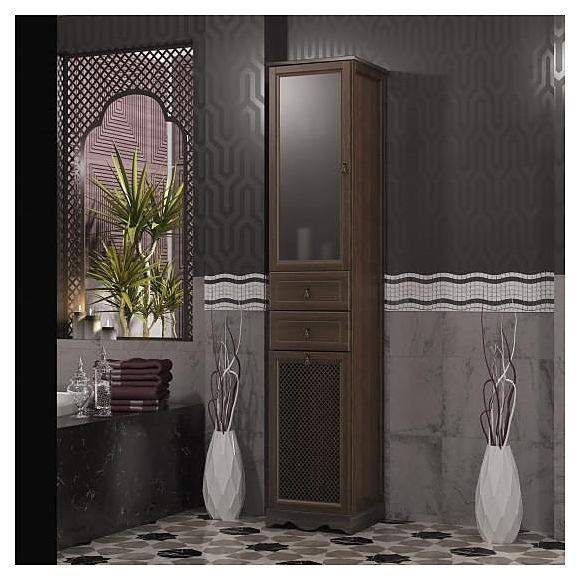 Шкаф-пенал OPADIRIS Тибет Z0000003916, правый, орех антикварный