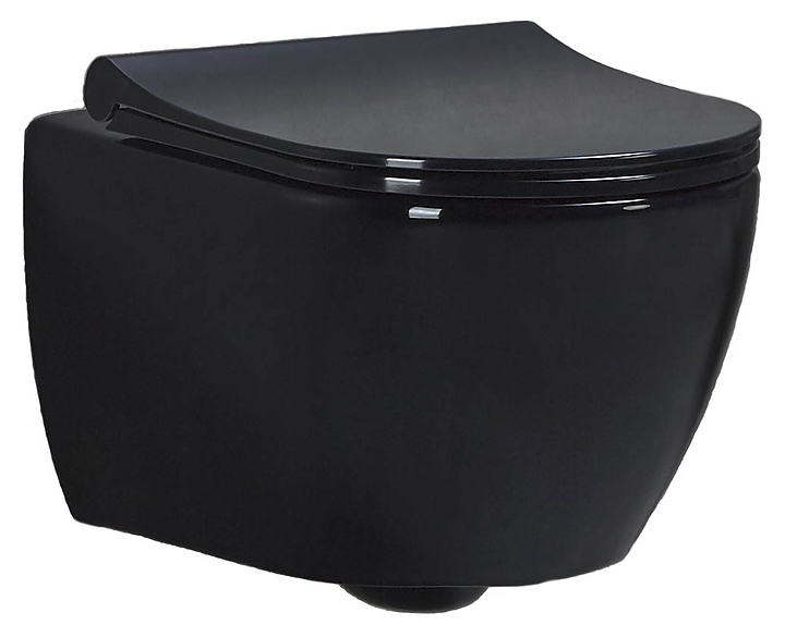 Унитаз подвесной с сидением с функцией биде beWash Bogen 88303606 чёрный глянец