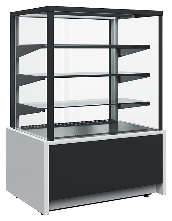 Витрина нейтральная Carboma KC70 N 1,3-1 Light Техно (9006-9005, черная, без агрегата)
