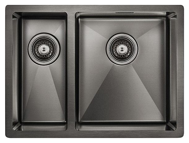 Мойка кухонная Paulmark Annex PM545944-GMR вороненая сталь, правая