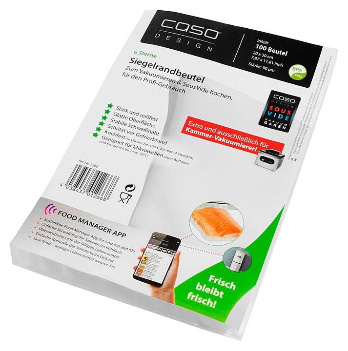 Пакеты вакуумные CASO 6 Sterne 20*30 для камерного упаковщика