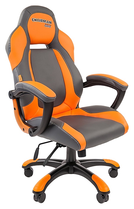 Кресло игровое Chairman GAME 20, серо-оранжевое