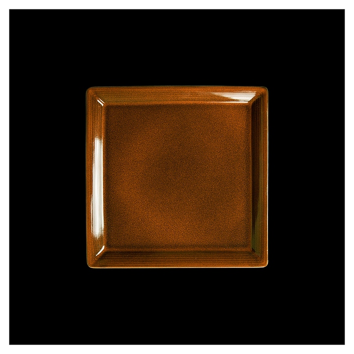 Тарелка Corone Cocorita XSY2255 22х22 см (фарфор) квадратная с бортами оранжевая