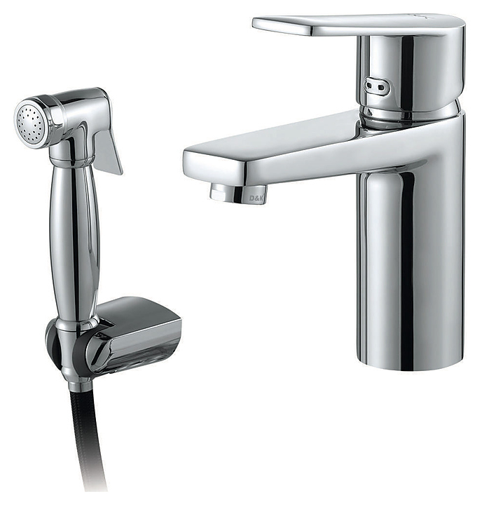 Смеситель для раковины D&K Rhein Lessing DA1322601 с гигиеническим душем, хром