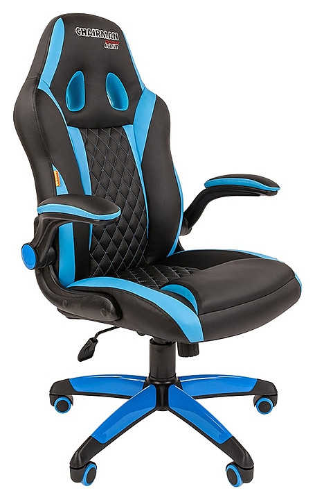 Кресло игровое Chairman GAME 15 7069669, черно-голубое