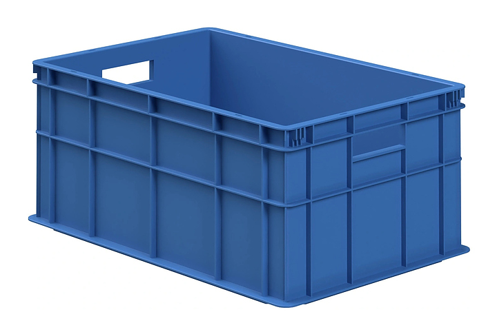 Ящик универсальный iPlast 600х400х259 мм ЭКО, сплошной, синий