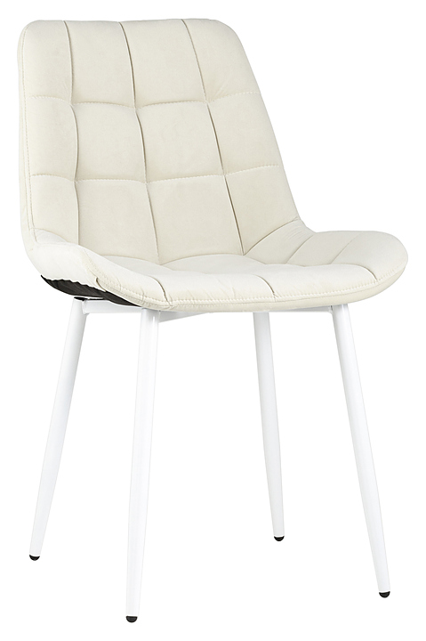 Стул Stool Group Флекс велюр светло-бежевый белые ножки