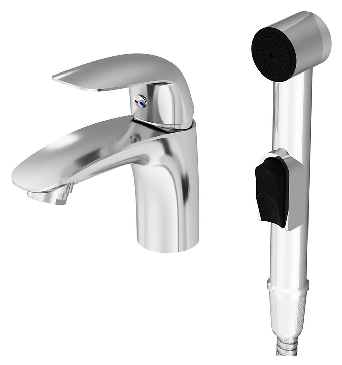 Смеситель для раковины Damixa Palace Bit 310300000 с гигиеническим душем, хром