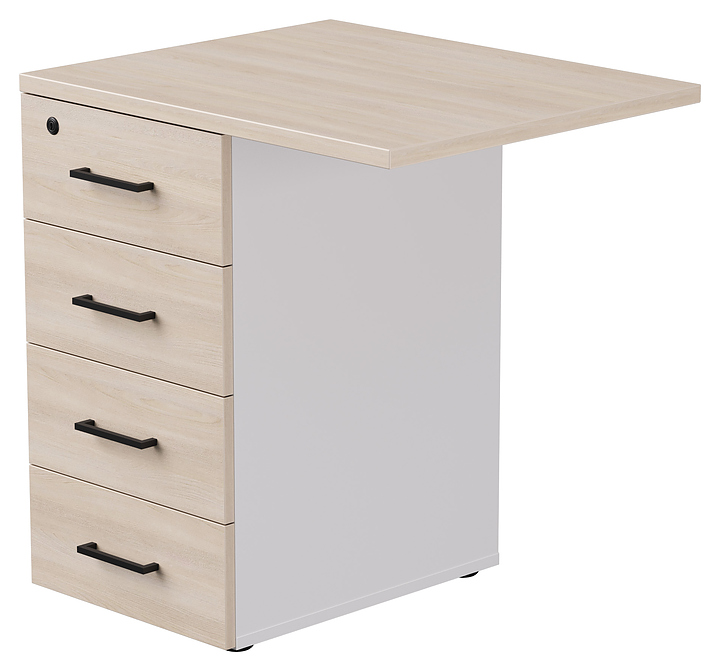 Тумба приставная Everprof EVO 71х60х75,5 см белая, дуб Соната