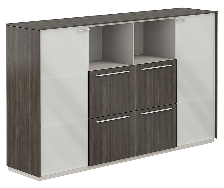 Шкаф для документов средний NORDEN NZ-0316.BT.BT матовое стекло