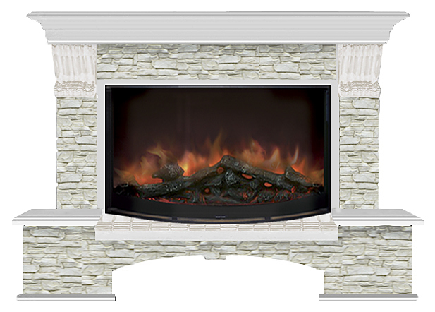 Камин Glenrich Бостон К R 86 ГО беленый дуб