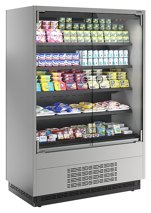 Горка холодильная Carboma FC 20-07 VM 1,0-1 версия 2.0 Light 0030 (фронт X0, бок металл с зеркалом) 9006-9005