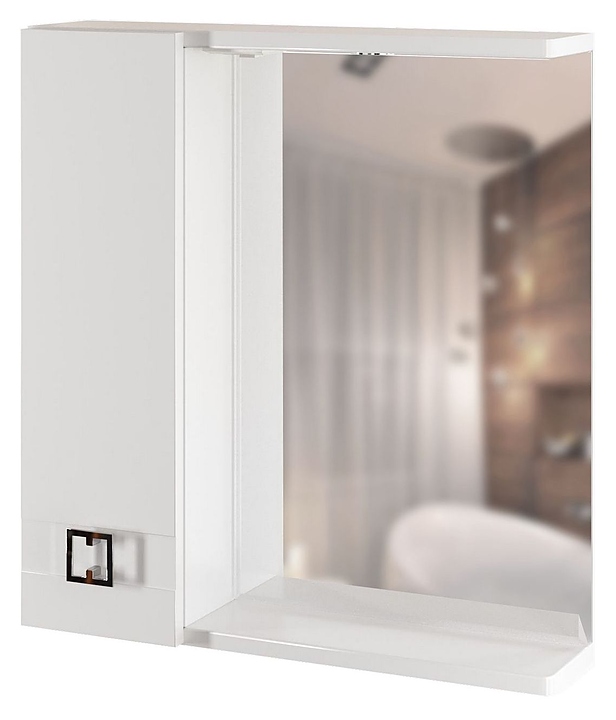 Шкаф зеркальный Mixline Квадро-65 65х70 см с подсветкой, левый