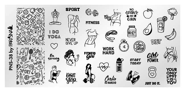 Пластина для стемпинга ParisNail PNS-38 (120х60 мм)