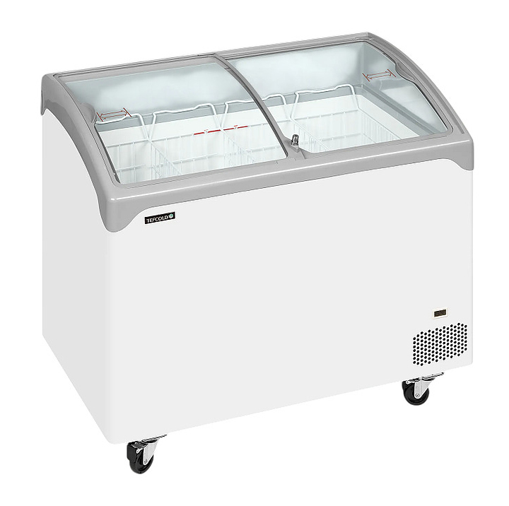 Ларь морозильный TEFCOLD NIC302SCEB 286 л 1030х650х918 мм (со стеклянной гнутой крышкой), белый