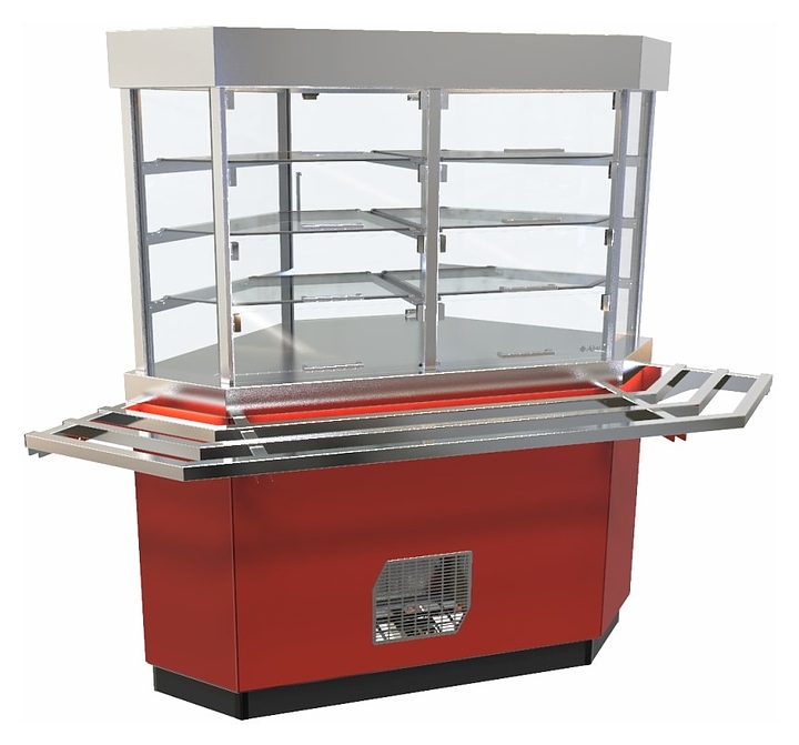 Прилавок-витрина холодильный Abat Сэйла ПВВ(Н)-70Е-90-С поворотный бордо