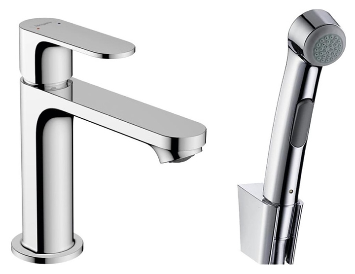 Смеситель для раковины с гигиеническим душем Hansgrohe Rebris S 110 72215000