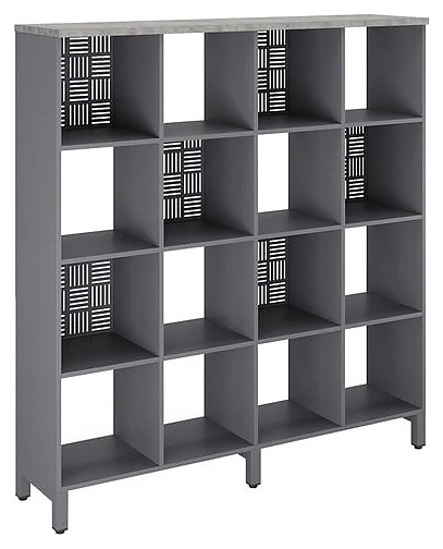 Стеллажная система КОБОР SQ-4X4 graphite/chicago