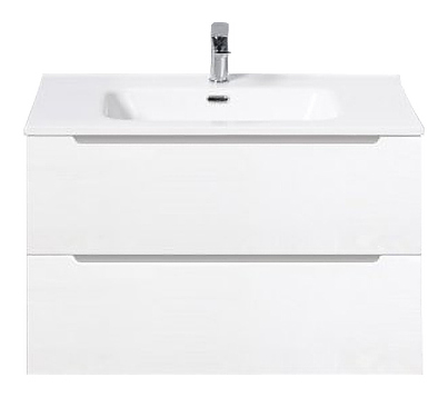 Тумба с раковиной BelBagno ETNA-800-2C-SO-BL-P + LOV-800-LVB белый глянцевый