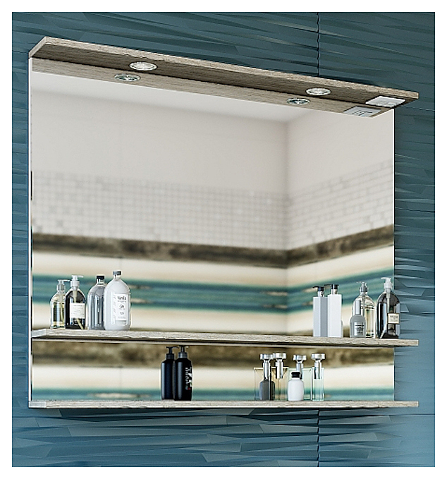 Зеркало Sanflor Бруно 105 см белое матовое, орегон