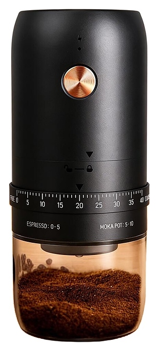 Кофемолка аккумуляторная P.L. Barbossa S0574 d=8,2 см h=19,5 см с USB зарядкой черная