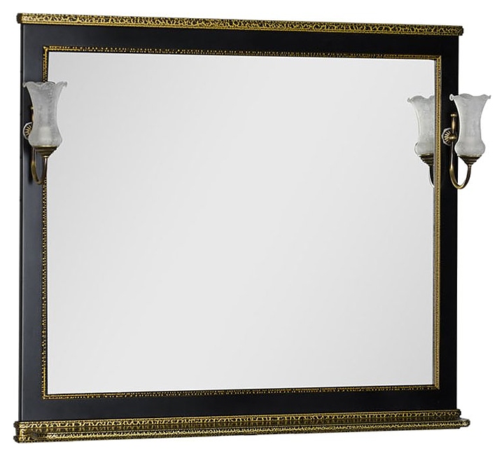 Зеркало Aquanet Валенса 110 черное краколет/золото