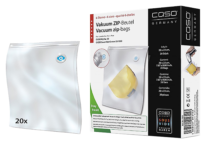 ZIP-Пакеты вакуумные CASO VC ZIP 20*23