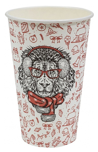 Стакан бумажный SaaMi Happy New Year, 400 мл