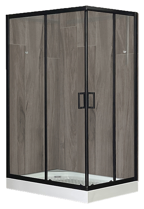 Уголок душевой Royal Bath RB 8120HP-T-BL-L 120x80x200 см, прозрачное, чёрный профиль, левый