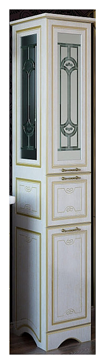 Шкаф-пенал Sanflor Адель правосторонний, белый, фурнитура золото