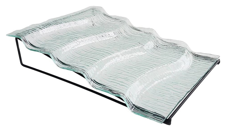 Подставка фуршетная P.L. Proff Cuisine P2083 39х30х9 см (нерж. сталь / стекло)