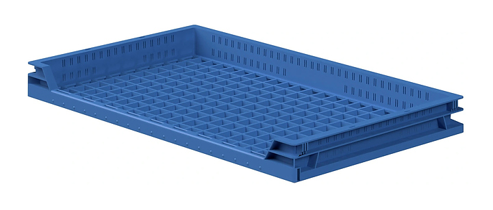 Ящик универсальный iPlast 740x440x70 мм ЭКО, 3-бортный, синий