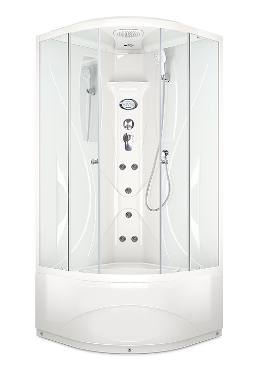 Душевая кабина с гидромассажем и блоком управления Domani-Spa Elegance high DS01E99HACl10 90х90 см