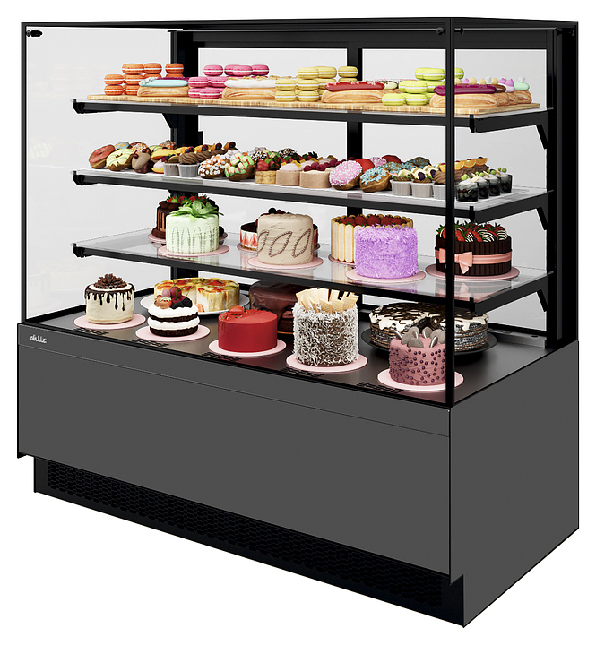 Витрина кондитерская Chilz VETE II KUB LUX 90 серый матовый, металлик