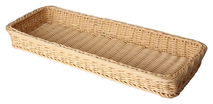 Корзина плетеная для выкладки Sunnex C04023 50х20 см h=6 см (полипропилен) бежевая