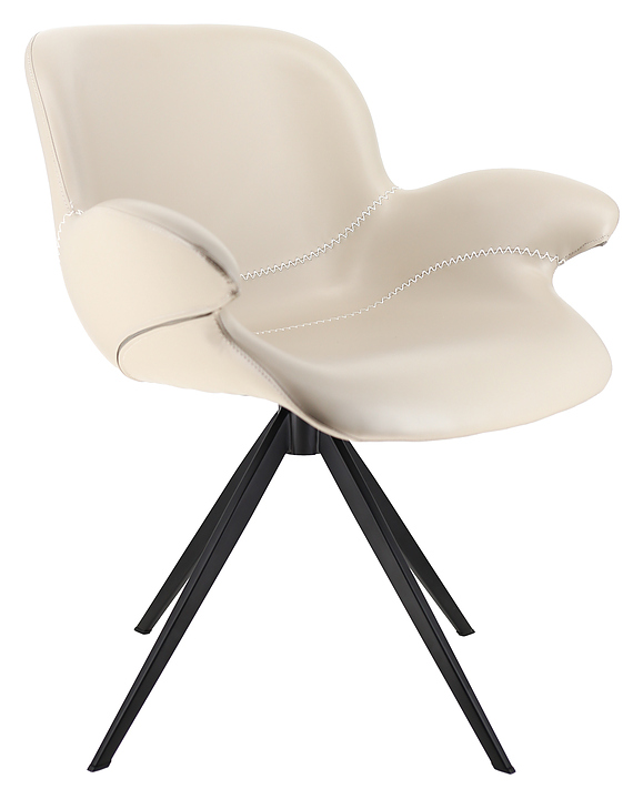 Кресло обеденное Everprof Aurora экокожа, бежевое