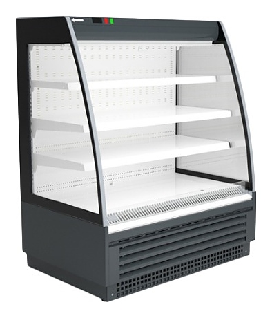 Горка холодильная CRYSPI SOLO SML 1250 Д LED (с боковинами, с выпаривателем, 9005 черная)