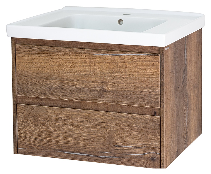 Тумба под раковину Misty Dallas-60 57х50 см, с 2 ящиками, подвесная, дуб галифакс