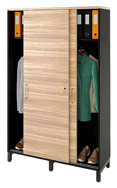 Локер ZAMM 2 штанги МК 414 120х41,4х190 см фасад дуб Бардолино, корпус черный