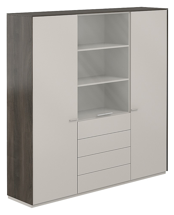 Шкаф комбинированный NORDEN NZ-0303+NZ-0312+NZ-0303.BT.GS матовое стекло