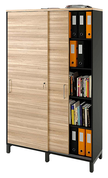 Локер ZAMM 5 полок МК 414 120х41,4х190 см фасад дуб Бардолино, корпус черный