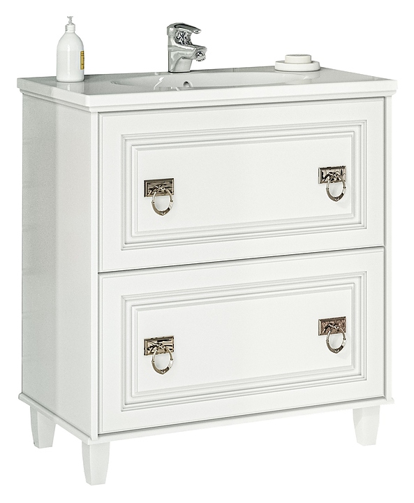 Тумба под раковину Misty Версаль 80 79х85,5 см, с 2 ящиками, белая