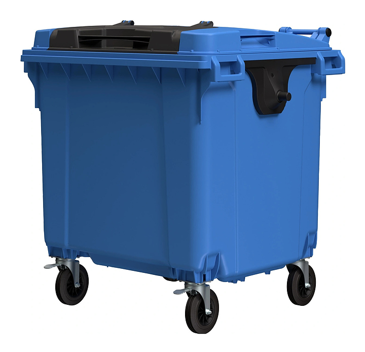 Контейнер для мусора iPlast 22.C19.TL 1100 л крышка TwinLid, темно-голубой