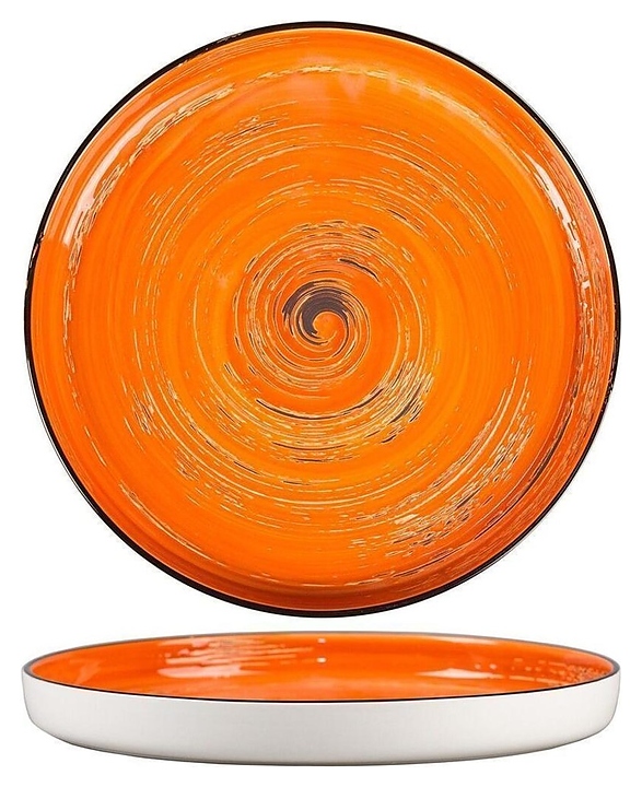 Тарелка с бортом P.L. Proff Cuisine Texture Orange Circular 70001277 280х280х31 мм